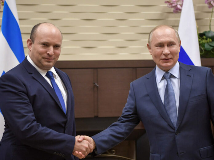 Premierminister Bennett mit dem russischen Präsidenten Putin (Archiv). Foto GPO/Kobi Gideon.