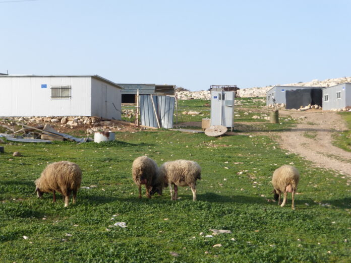 EU-Container - Siedlung auf dem Weg von Jerusalem nach Jericho. Foto zVg U. Sahm