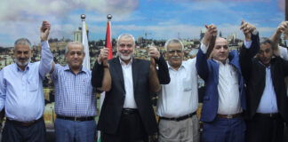 Der Chef der Terrororganisation Hamas, Ismail Haniyeh, trifft mit den Führern von palästinensischen Parteien und Gruppen zusammen. Foto IMAGO / ZUMA Wire