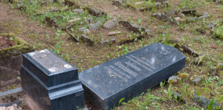 In Chemnitz haben Unbekannte auf dem Jüdischen Friedhof, im Kindergräberfeld, mehrere Grabsteine umgestürzt. Foto IMAGO / HärtelPRESS
