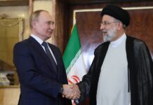 Der russische Präsident Wladimir Putin und der iranische Präsident Ebrahim Raisi während einem Treffen in Teheran, Iran am 19/07/2022. Foto IMAGO / SNA