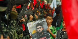Anhänger und Mitglieder der Volksfront für die Befreiung Palästinas (PFLP) am 23. Oktober 2022 in Gaza-Stadt. Foto IMAGO / Pacific Press Agency