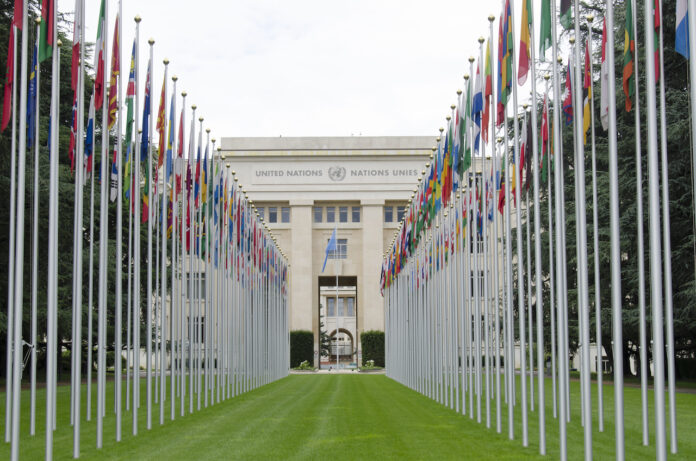 Eingangsbereich der UNO in Genf. Foto IMAGO / Panthermedia