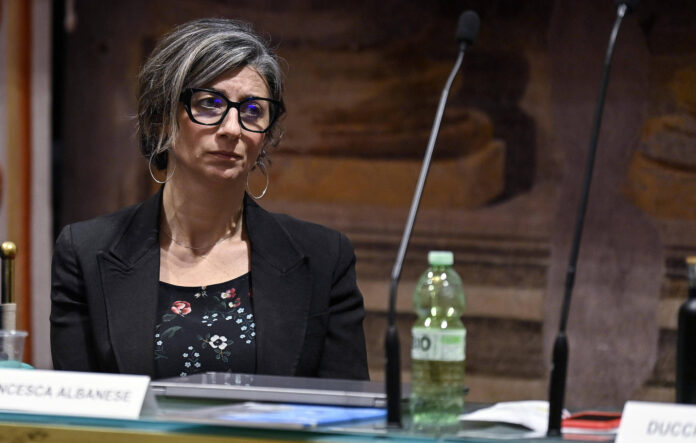 Francesca Albanese, UN-Sonderberichterstatterin für die Lage der Menschenrechte in den palästinensischen Gebieten. Foto IMAGO / ZUMA Press