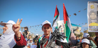 Der Palästinensische Islamische Dschihad hält am 19. Mai 2023 in Gaza-Stadt eine Kundgebung ab. Foto IMAGO / ABACAPRESS