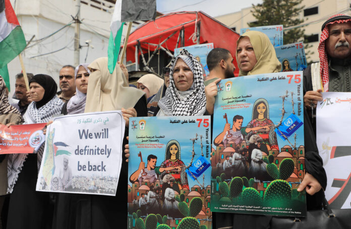 Palästinenser am 15. Mai 2023 in Gaza-Stadt an einer Demonstration anlässlich des 75. Jahrestages der sogenannten 