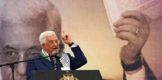 Der Präsident der Palästinensischen Autonomiebehörde Mahmoud Abbas hält eine Rede. Foto IMAGO / ZUMA Wire