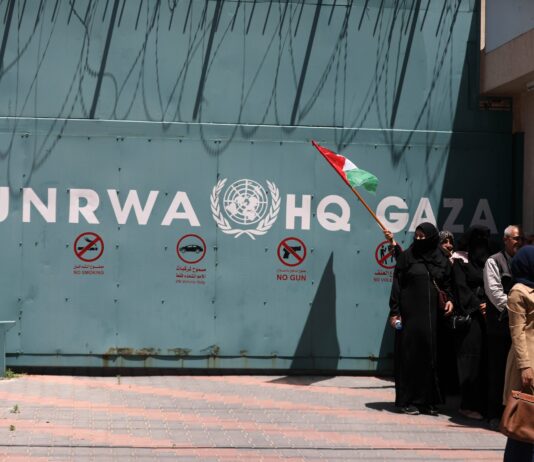 Der Sitz des UN-Hilfswerks für Palästinaflüchtlinge (UNRWA) in Gaza-Stadt. Foto IMAGO / ZUMA Wire