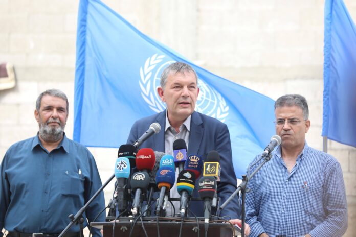 Der Generalkommissar des UNRWA, Philippe Lazzarini, während einer Pressekonferenz am 12. Oktober 2021 in Gaza-Stadt. Foto IMAGO / ZUMA Wire