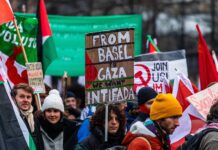 Nationale Propalästinensische Kundgebung In der Stadt Basel am 13.01.2024. Foto IMAGO / dieBildmanufaktur