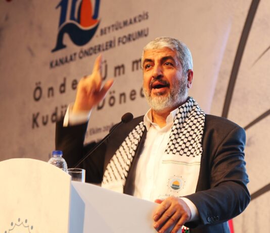 Hamas-Anführer Khaled Mashal. Foto IMAGO / ZUMA Press