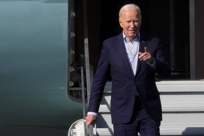 Präsident Joe Biden kommt am 19. März 2024 mit der Air Force One in Phoenix an. Foto IMAGO / USA TODAY Network