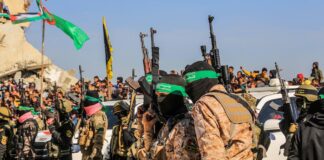 Mitglieder der Al-Qassam-Brigaden der Hamas in Khan Yunis im südlichen Gazastreifen am 15. Februar 2025. Foto IMAGO / UPI Photo