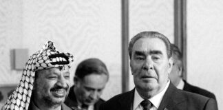 Leonid Breschnew, Generalsekretär des Zentralkomitees der KPdSU, und Jassir Arafat, Vorsitzender des Exekutivkomitees der Palästinensischen Befreiungsorganisation am 17.07.1981 in Moskau. Foto IMAGO / SNA